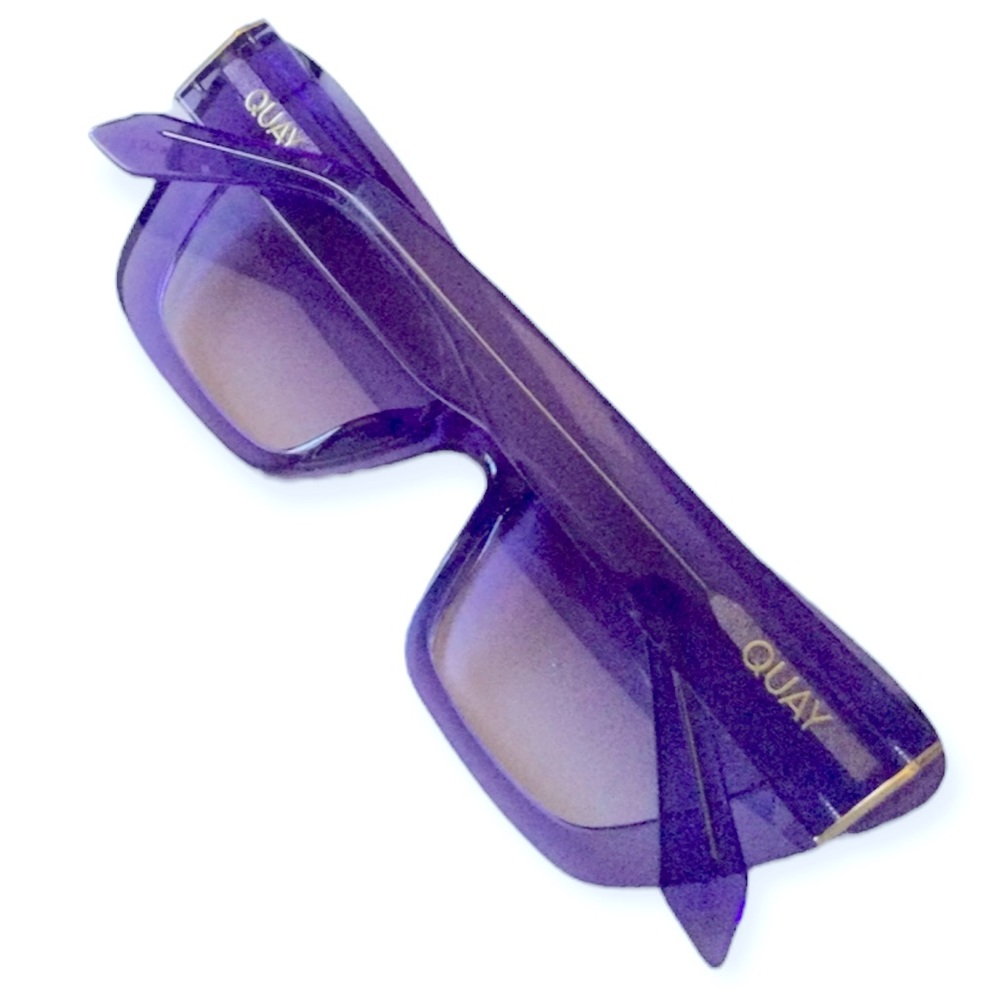 QUAY On The Radio Sunglasses Purple Frame Purple Gradient Lens Cat Eye NWT - Picture 7 of 14